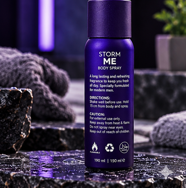 Me Storm Gas Free Spray, For Men, 120ml