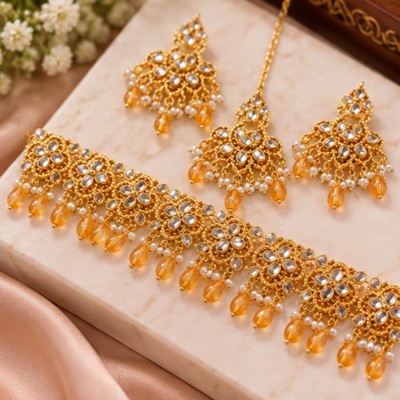Bridal Jewellery Set Royal Noor Golden