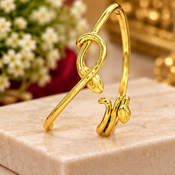 Elegant Snake Hand Cuff with Matching Ring