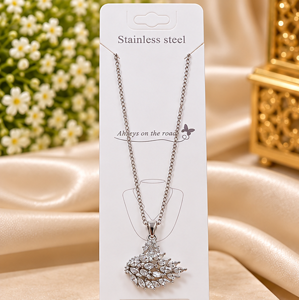 Elegant Swan Stainless Steel Silver Necklace