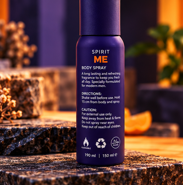 Me Spirit Gas Free Spray, For Men, 120ml