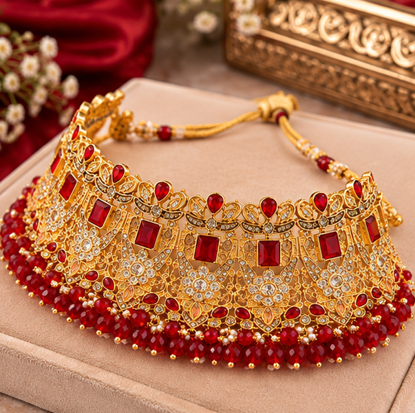 Royal Red Ruby Bridal Jewelry Set