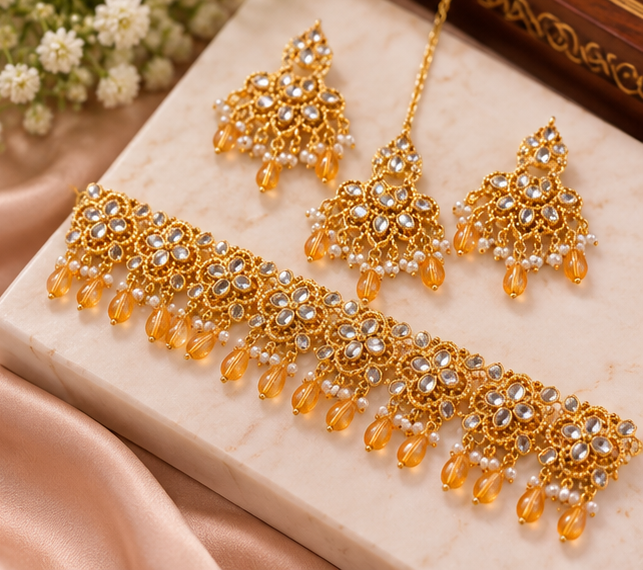 Bridal Jewellery Set Royal Noor Golden