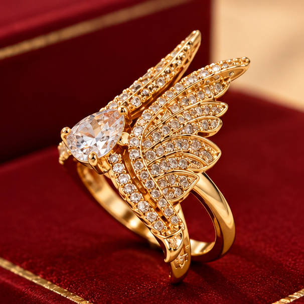 Ring for Women China Golden– Elegant Fashion Jewelry Stylish Party Wear Ring