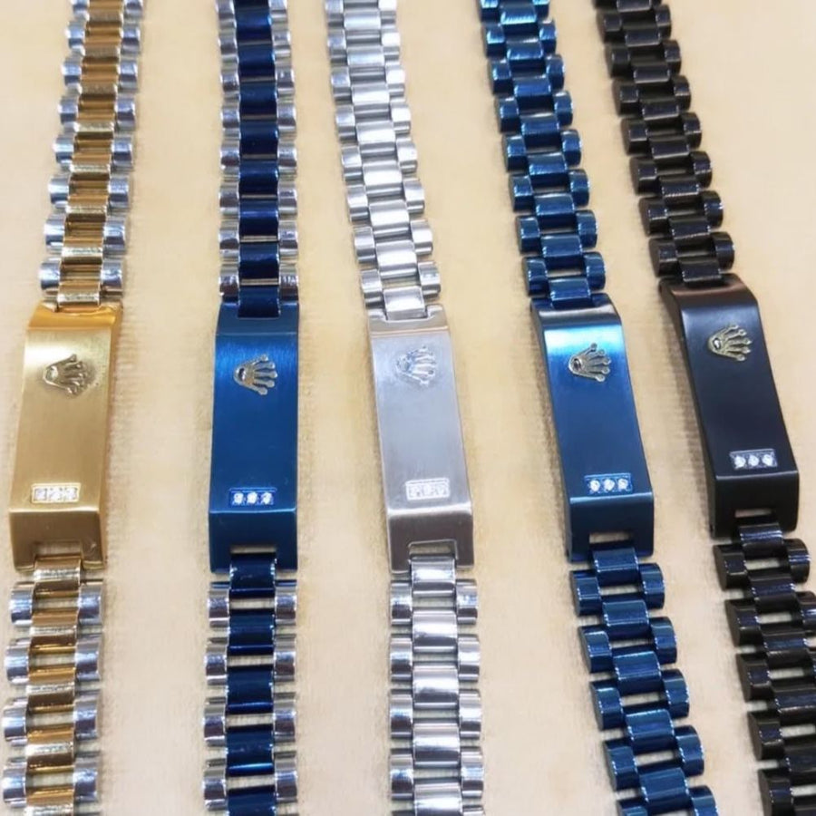Rolex Black , Blue , Golden , Silver Bracelet