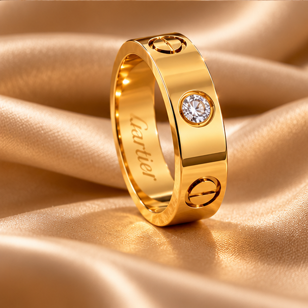 Ring for woman Gold Tone – Elegant Fashion Jewelry with Crystal Stone, Luxury Style Party Wear Ring
