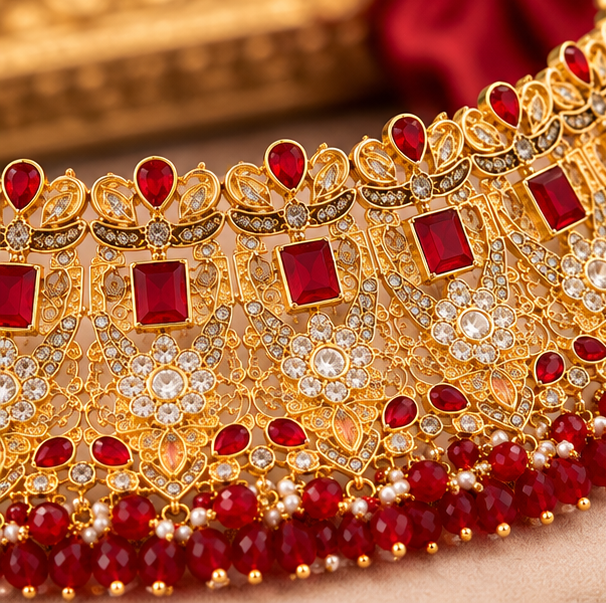 Royal Red Ruby Bridal Jewelry Set