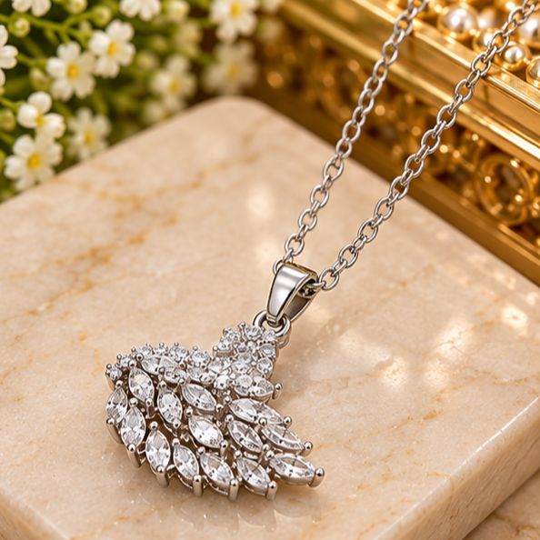 Elegant Swan Stainless Steel Silver Necklace