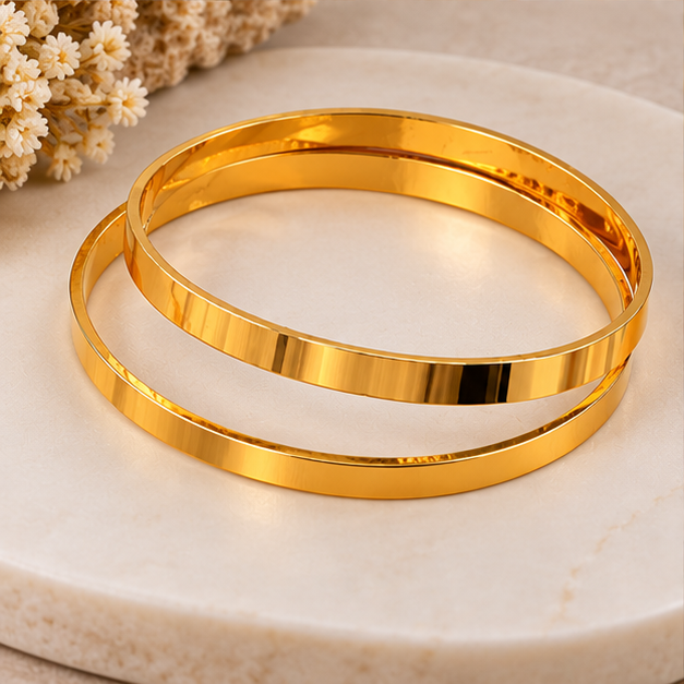 Golden bangles for girls Stainless Steel Kara Set for Women