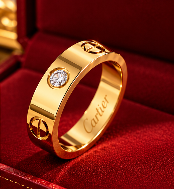 Ring for woman Gold Tone – Elegant Fashion Jewelry with Crystal Stone, Luxury Style Party Wear Ring