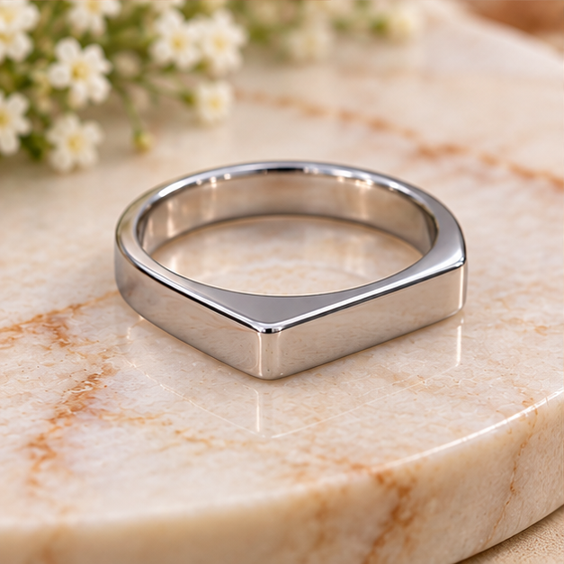 Silver Ring for man and woman Stainless Steel Engraved Fashion Band