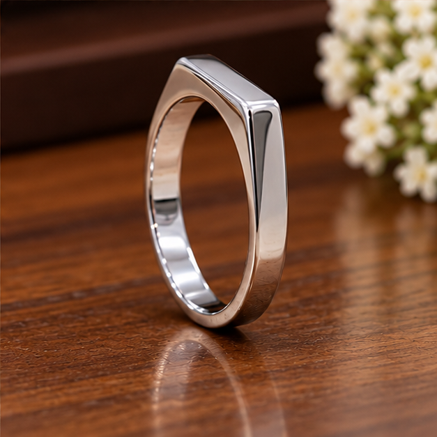 Silver Ring for man and woman Stainless Steel Engraved Fashion Band