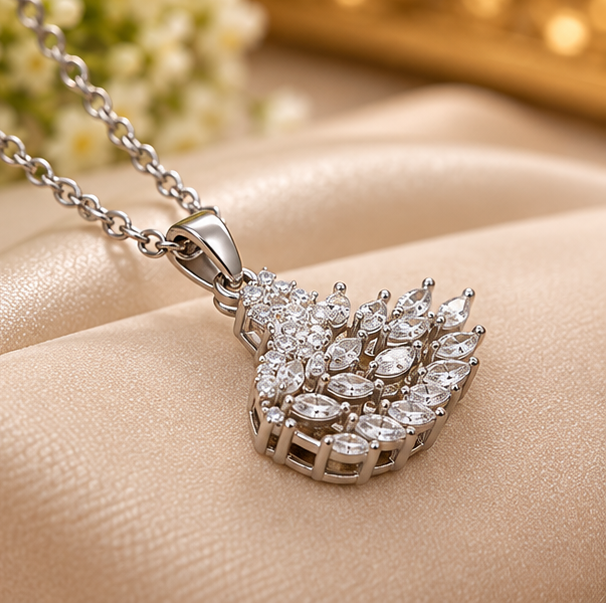 Elegant Swan Stainless Steel Silver Necklace