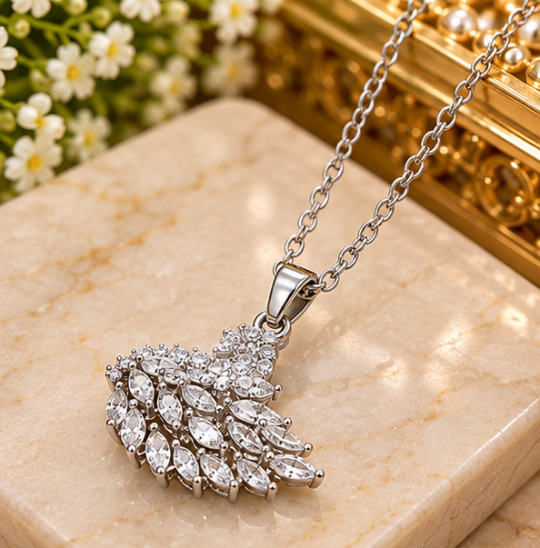 Elegant Swan Stainless Steel Silver Necklace