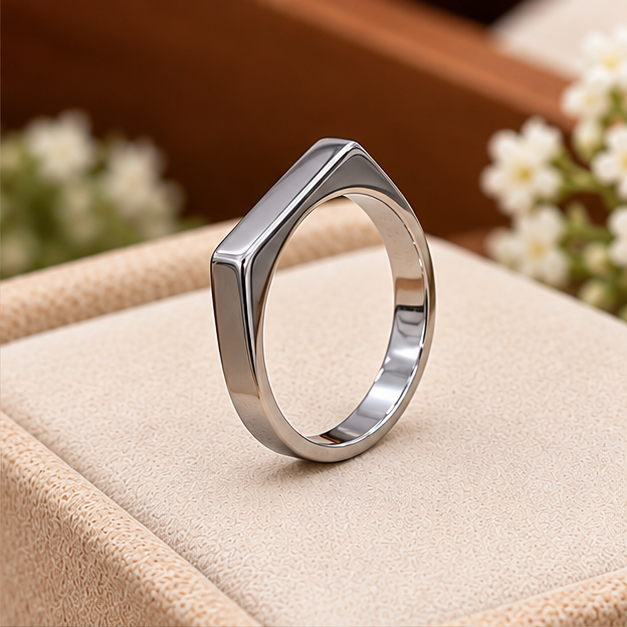 Silver Ring for man and woman Stainless Steel Engraved Fashion Band