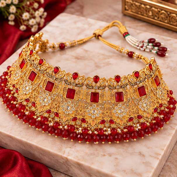 Royal Red Ruby Bridal Jewelry Set