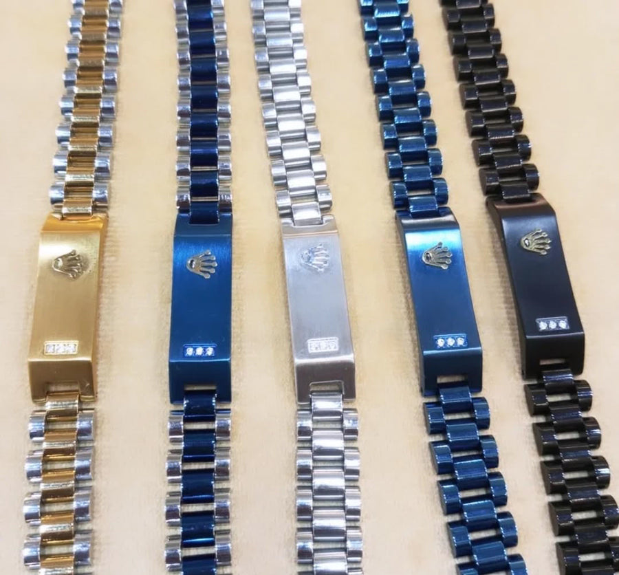 Rolex Black , Blue , Golden , Silver Bracelet