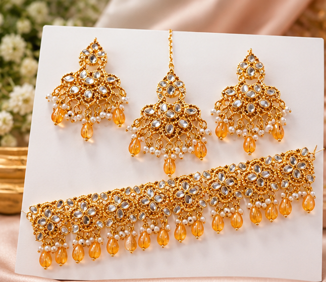 Bridal Jewellery Set Royal Noor Golden