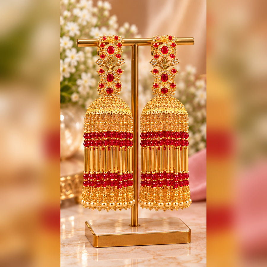 Golden Traditional Bangles with Sparkling Stones