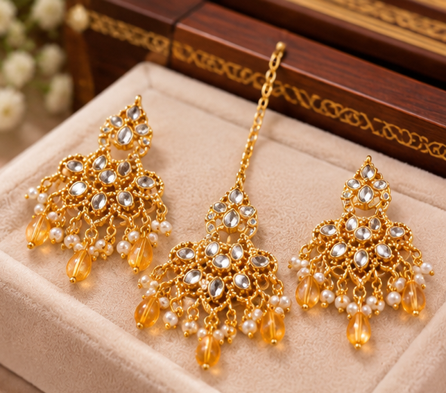 Bridal Jewellery Set Royal Noor Golden
