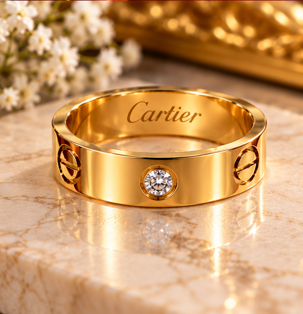 Ring for woman Gold Tone – Elegant Fashion Jewelry with Crystal Stone, Luxury Style Party Wear Ring