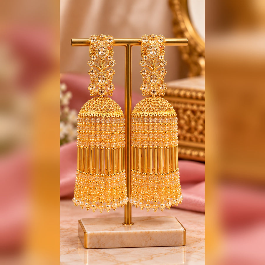 Golden Traditional Bangles with Sparkling Stones