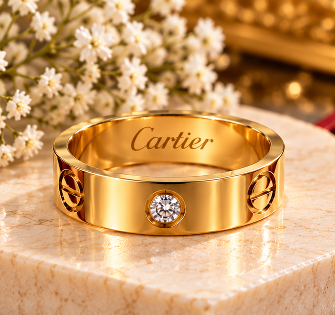 Ring for woman Gold Tone – Elegant Fashion Jewelry with Crystal Stone, Luxury Style Party Wear Ring