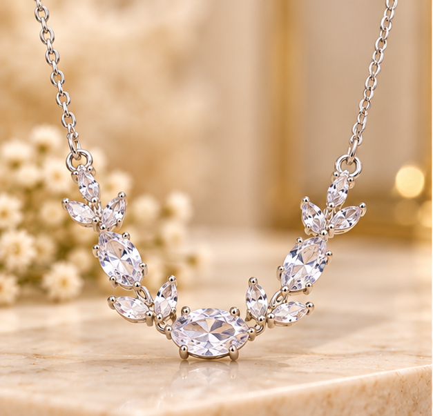 Necklace for Women  Silver Tulip