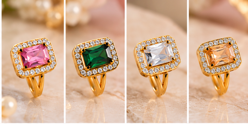 Stylish Crystal Stone Fashion Rings pack of 1