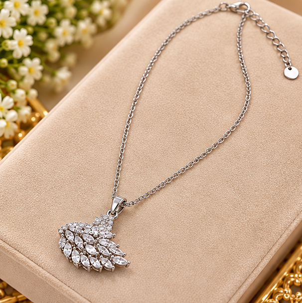 Elegant Swan Stainless Steel Silver Necklace
