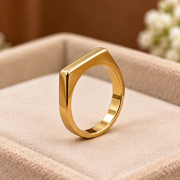 Golden Ring for man and woman Stainless Steel Engraved Fashion Band